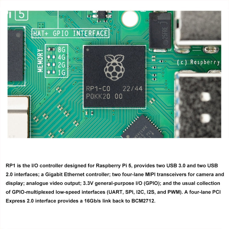 Waveshare For Raspberry Pi 5 2.4GHz Quad-Core BCM2712 Processor Development Board, Spec: 4GB