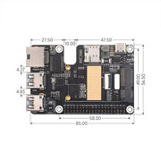 Waveshare For Raspberry Pi 5 PCIe to MiniPCIe / Gigabit Ethernet / USB 3.2 Gen1 HAT, Spec: No Accessories