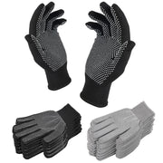 5pairs Outdoor Breathable Non-slip Particle Silicone Hiking Riding Nylon Gloves Thin Mittens(Black)
