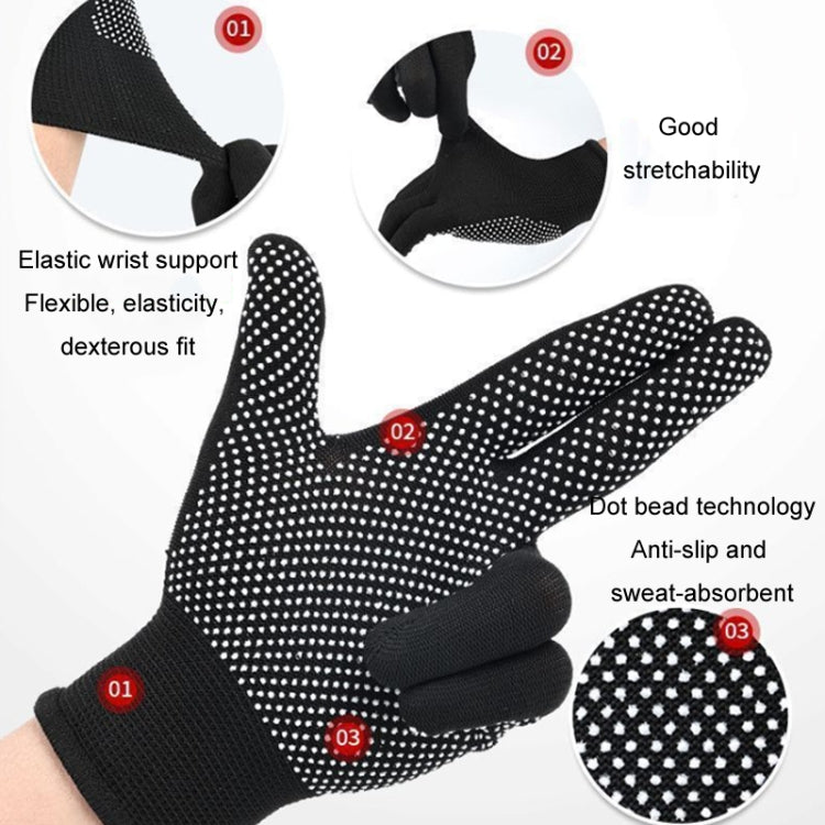 5pairs Outdoor Breathable Non-slip Particle Silicone Hiking Riding Nylon Gloves Thin Mittens(Black)