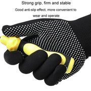 5pairs Outdoor Breathable Non-slip Particle Silicone Hiking Riding Nylon Gloves Thin Mittens(Black)