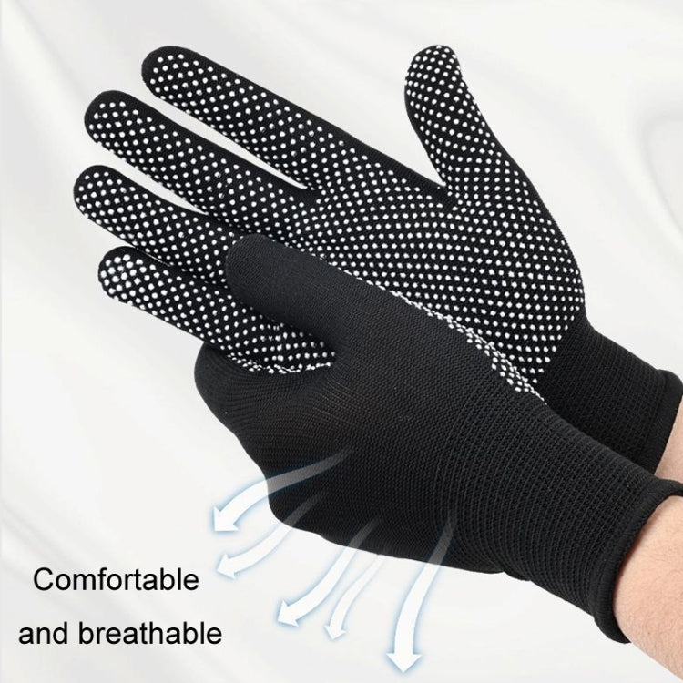 5pairs Outdoor Breathable Non-slip Particle Silicone Hiking Riding Nylon Gloves Thin Mittens(Grey)