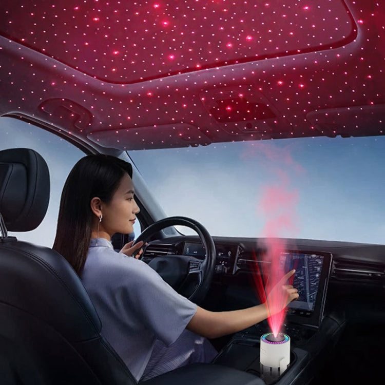 280ml Star Projection Light Humidifier USB Car Diffuser Humidifier Household Hydrating Atomizer, Color: Rotating Pink