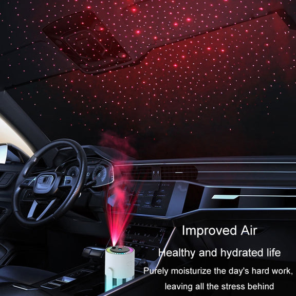 280ml Star Projection Light Humidifier USB Car Diffuser Humidifier Household Hydrating Atomizer, Color: Rotating Pink