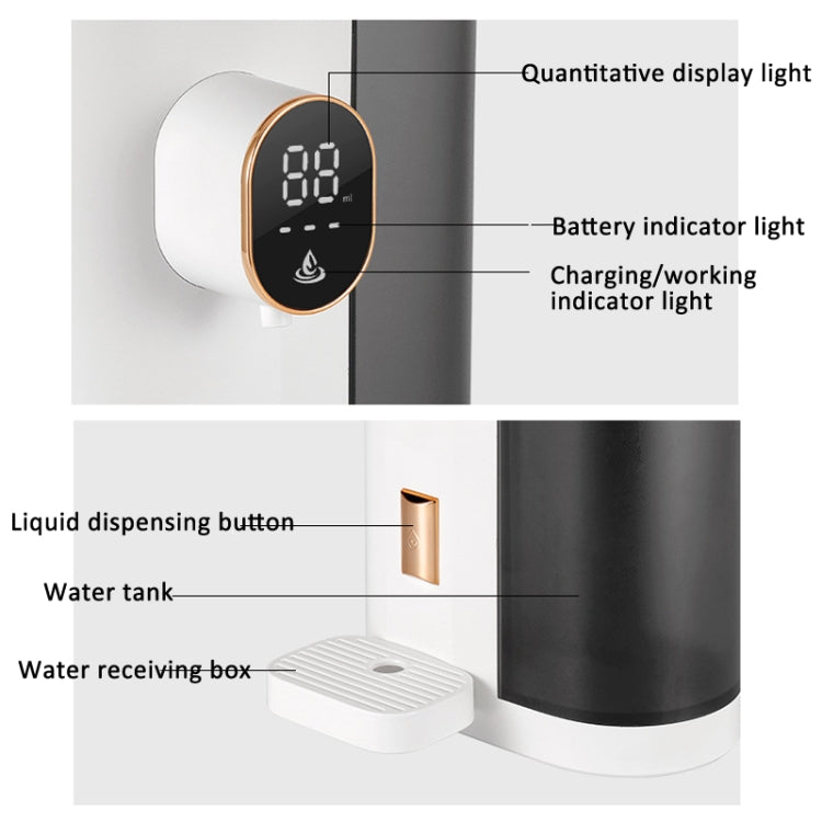 600ml Automatic Mouthwash Dispenser 4 Levels Quantitative with 2 Cups(White)