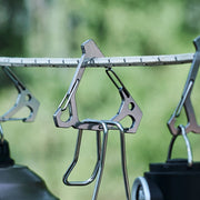 Outdoor Stainless Steel Hanging Buckle Multi-functional Portable Triangle Hook Multi-Hook Carabiner(Black)