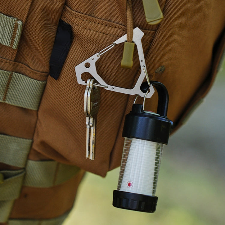 Outdoor Stainless Steel Hanging Buckle Multi-functional Portable Triangle Hook Multi-Hook Carabiner(White)
