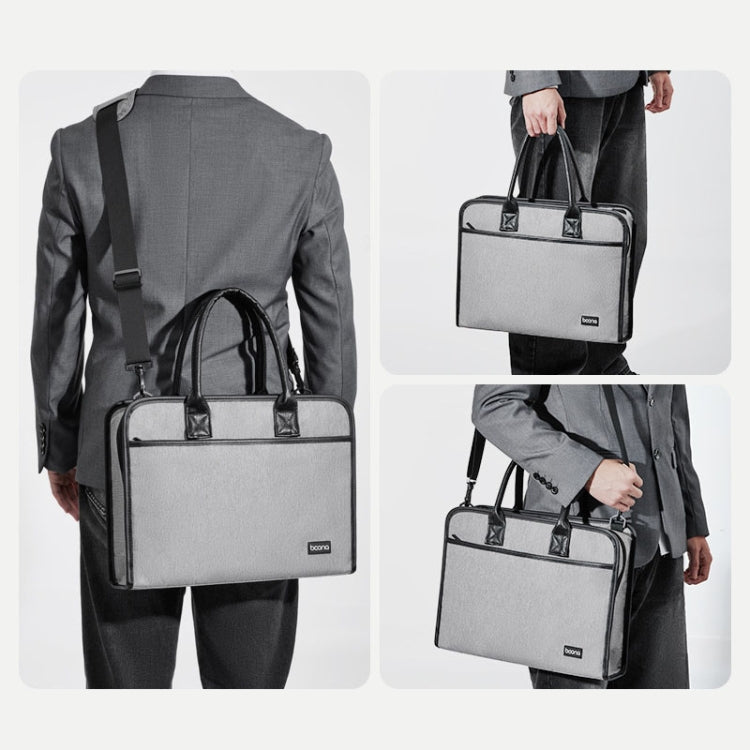 Baona BN-I009 14-inch Large-capacity Shock-absorbing And Wear-resistant Laptop Bag(Gray)