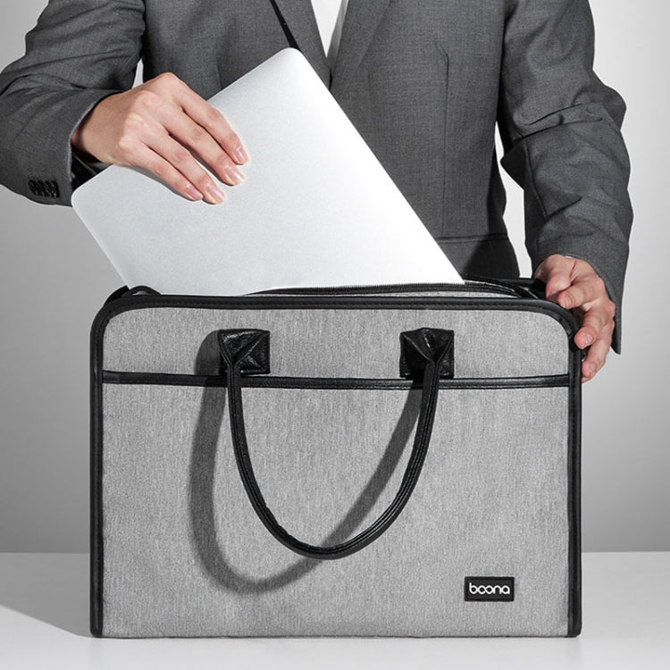 Baona BN-I009 14-inch Large-capacity Shock-absorbing And Wear-resistant Laptop Bag(Gray)
