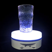 Intelligent Colourful Light Electric Speed Contro Round 360 Degree Rotating Plate Display Table, Color: White Plug-in