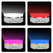 Intelligent Colourful Light Electric Speed Contro Round 360 Degree Rotating Plate Display Table, Color: White Charging