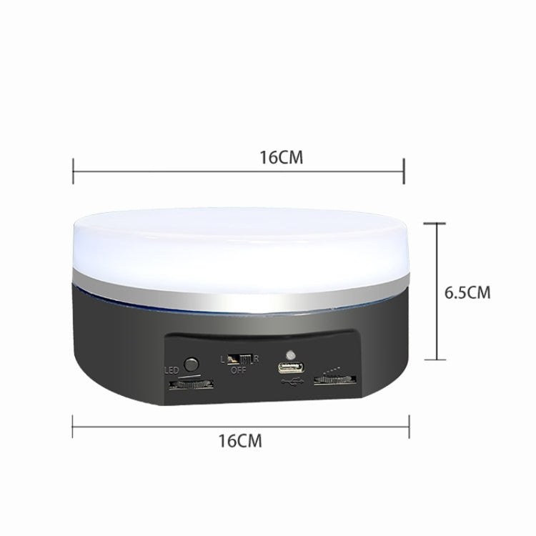 Intelligent Colourful Light Electric Speed Contro Round 360 Degree Rotating Plate Display Table, Color: White Plug-in