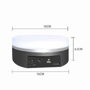 Intelligent Colourful Light Electric Speed Contro Round 360 Degree Rotating Plate Display Table, Color: White Charging