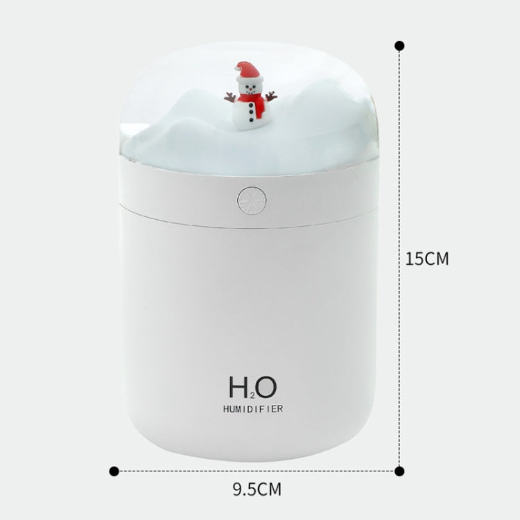 500ml Snowman Humidifier USB Desktop Large Capacity Colorful Ambient Light Air Humidifier(White)