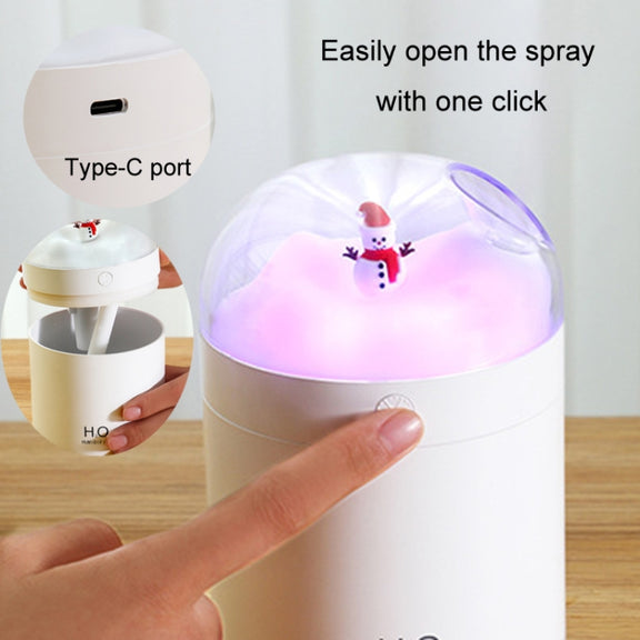 500ml Snowman Humidifier USB Desktop Large Capacity Colorful Ambient Light Air Humidifier(Pink)