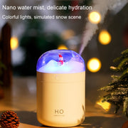 500ml Snowman Humidifier USB Desktop Large Capacity Colorful Ambient Light Air Humidifier(Pink)