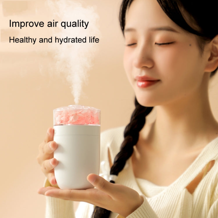 230ml Flower Air Humidifier USB Home Car Aroma Humidifier With Colorful Ambient Light(White)