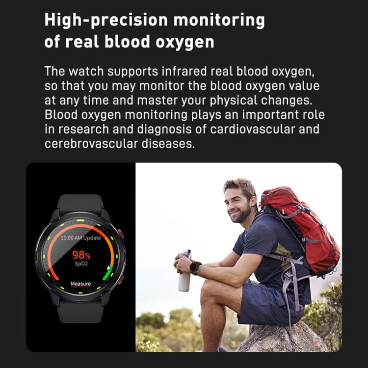 Outdoor GPS Sport Watch 1.32inch HD Round Screen Multi Sport Mode Smartwatch(Silver)