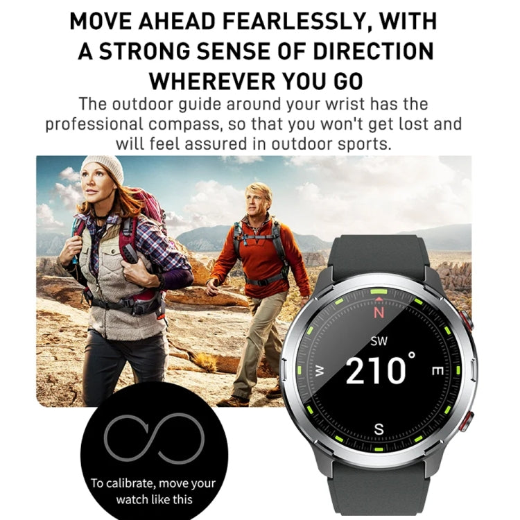 Outdoor GPS Sport Watch 1.32inch HD Round Screen Multi Sport Mode Smartwatch(Silver)