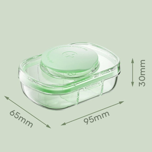 Portable Compartment Sealed Medicine Organizer Large Capacity Pill Dispenser(Green)