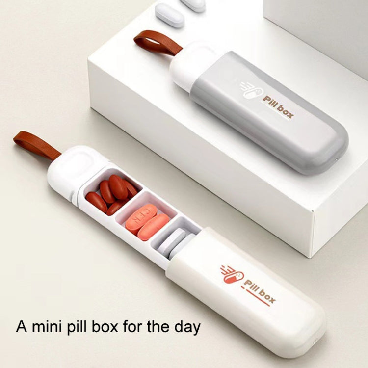 Portable Mini 3 Grids Pill Box Travel Sealed Moisture-proof Medicine Dispenser Pill Storage Box(Grey)