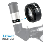 SVBONY F9115A Fine Thread 1.25 inch 0.5x Eyepiece Reducing Lens