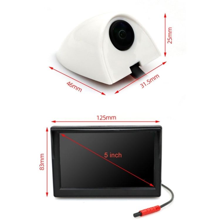 5 Inch AHD Video Monitor Car Reversing High-Definition Camera, Specification: With Video Recording + Side Mounting