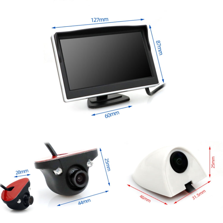 5 Inch Carplay Portable Surveillance Video Car Display, Specification: Folding Screen + Two-way Camera