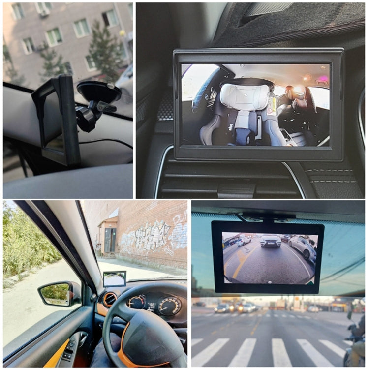5 Inch Carplay Portable Surveillance Video Car Display, Specification: Folding Screen + Two-way Camera