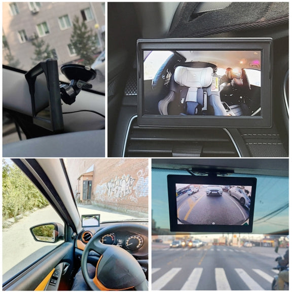 5 Inch Carplay Portable Surveillance Video Car Display, Specification: Folding Screen + Two-way Camera