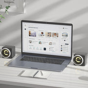 K1 Mini Desktop Computer Wired Speakers USB Subwoofer Speaker, Color: Light Edition Black