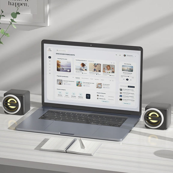 K1 Mini Desktop Computer Wired Speakers USB Subwoofer Speaker, Color: Light Edition Purple