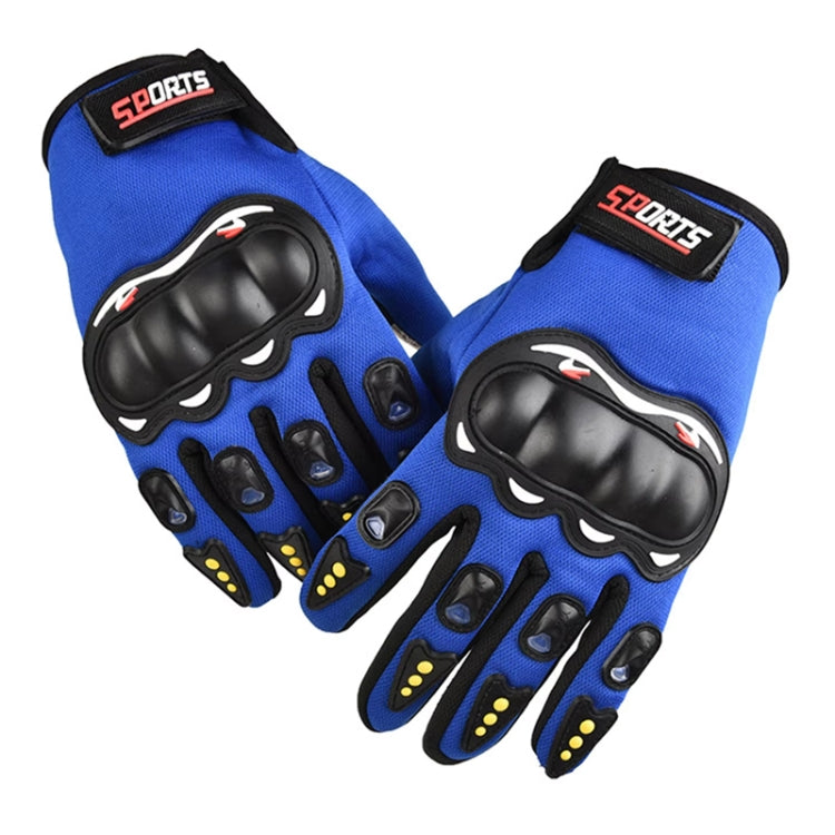 Motorcycle Gloves Men Riding Racing Anti-Slip Hard Shell Outdoor Full Finger Touchscreen Gloves, Size: Average(Blue)