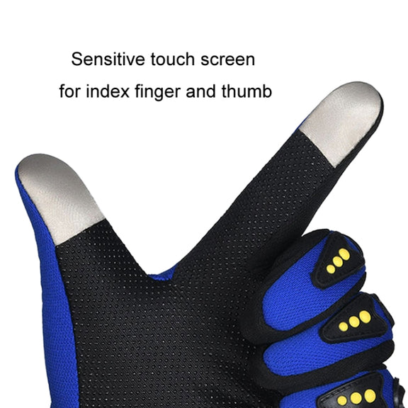 Motorcycle Gloves Men Riding Racing Anti-Slip Hard Shell Outdoor Full Finger Touchscreen Gloves, Size: Average(Black)