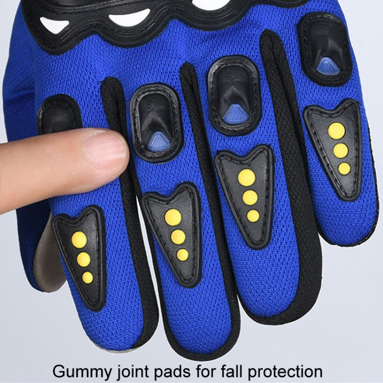 Motorcycle Gloves Men Riding Racing Anti-Slip Hard Shell Outdoor Full Finger Touchscreen Gloves, Size: Average(Blue)