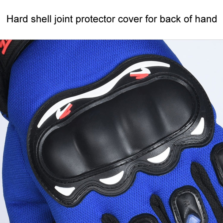 Motorcycle Gloves Men Riding Racing Anti-Slip Hard Shell Outdoor Full Finger Touchscreen Gloves, Size: Average(Blue)