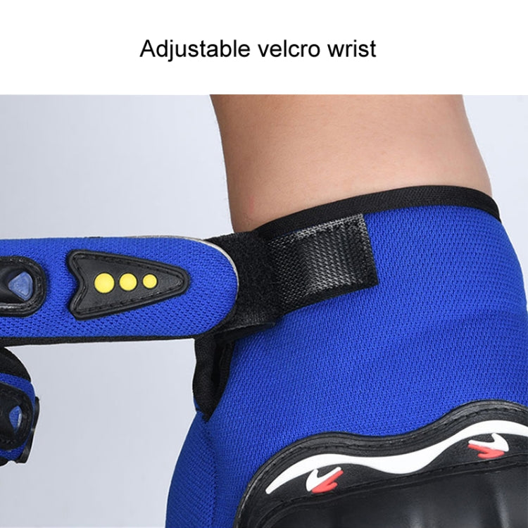 Motorcycle Gloves Men Riding Racing Anti-Slip Hard Shell Outdoor Full Finger Touchscreen Gloves, Size: Average(Blue)