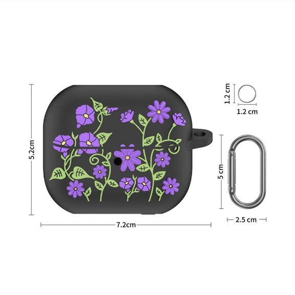 For Samsung Galaxy Buds 3 / 3 Pro L11 Epoxy Violet Bluetooth Earphone Silicone Protective Cover(Black)