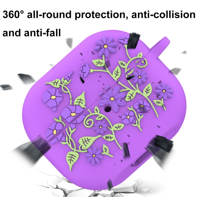 For Samsung Galaxy Buds 3 / 3 Pro L11 Epoxy Violet Bluetooth Earphone Silicone Protective Cover(Black)