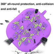 For Samsung Galaxy Buds 3 / 3 Pro L11 Epoxy Violet Bluetooth Earphone Silicone Protective Cover(Black)