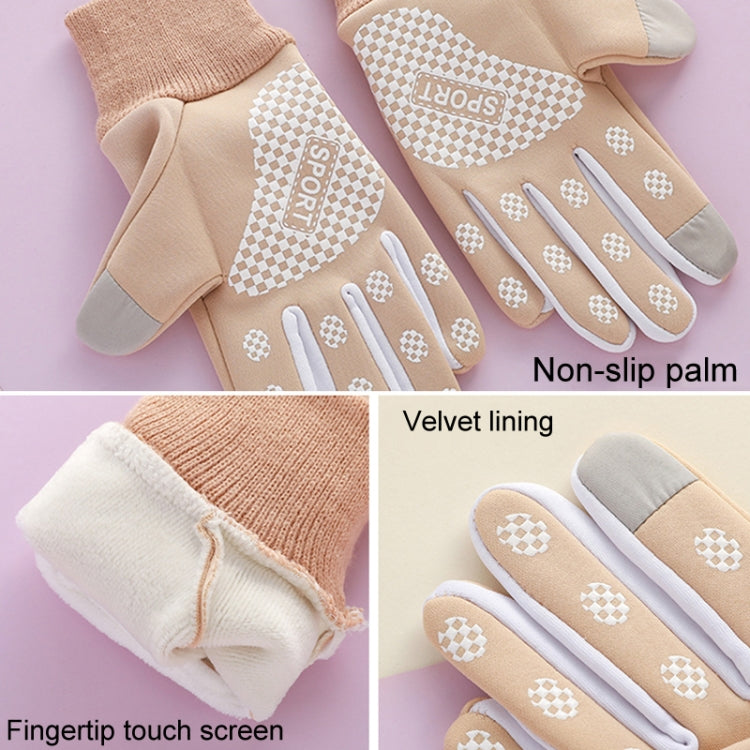 Winter Ski Velvet Warm Gloves Touch Screen Outdoor Riding Water-resistant Windproof Gloves, Size: Average(Black)