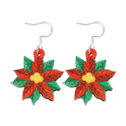 Christmas Element Cartoon Decoration Earrings Shiny Earrings, Spec: Flower