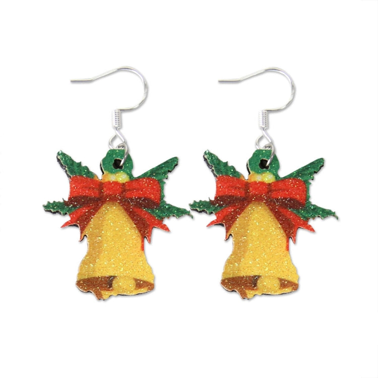 Christmas Element Cartoon Decoration Earrings Shiny Earrings, Spec: Bell