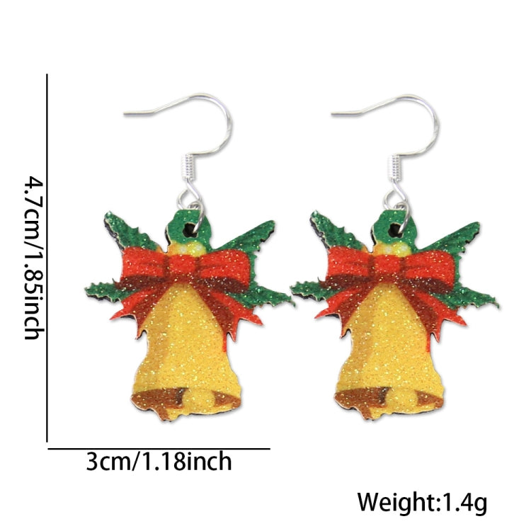 Christmas Element Cartoon Decoration Earrings Shiny Earrings, Spec: Bell