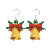 Christmas Element Cartoon Decoration Earrings Shiny Earrings, Spec: Bell