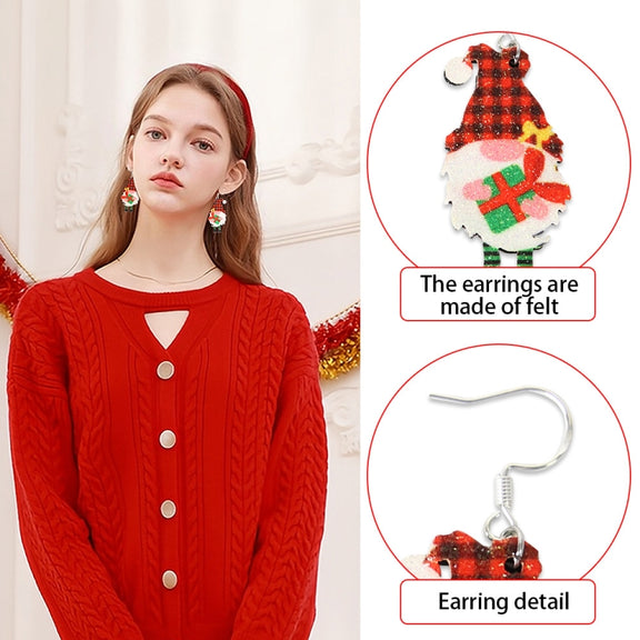 Christmas Element Cartoon Decoration Earrings Shiny Earrings, Spec: Flower