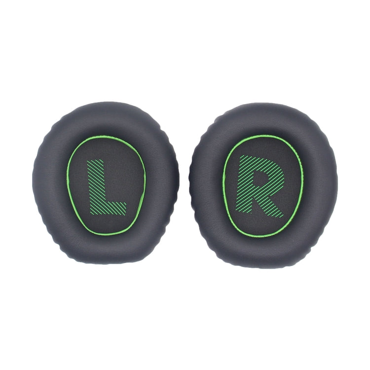 1pair For JBL Quantum Q100 Headphone Leather Sponge Cover Gaming Headset Earmuffs(Black Green)