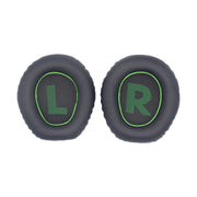 1pair For JBL Quantum Q100 Headphone Leather Sponge Cover Gaming Headset Earmuffs(Black Green)