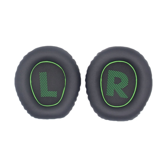 1pair For JBL Quantum Q100 Headphone Leather Sponge Cover Gaming Headset Earmuffs(Black Green)