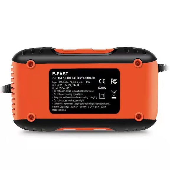 ANHTCzyx 12V/24V 6-180AH 7-Stage Smart Car Motorcycle Battery Charger(UK Plug)